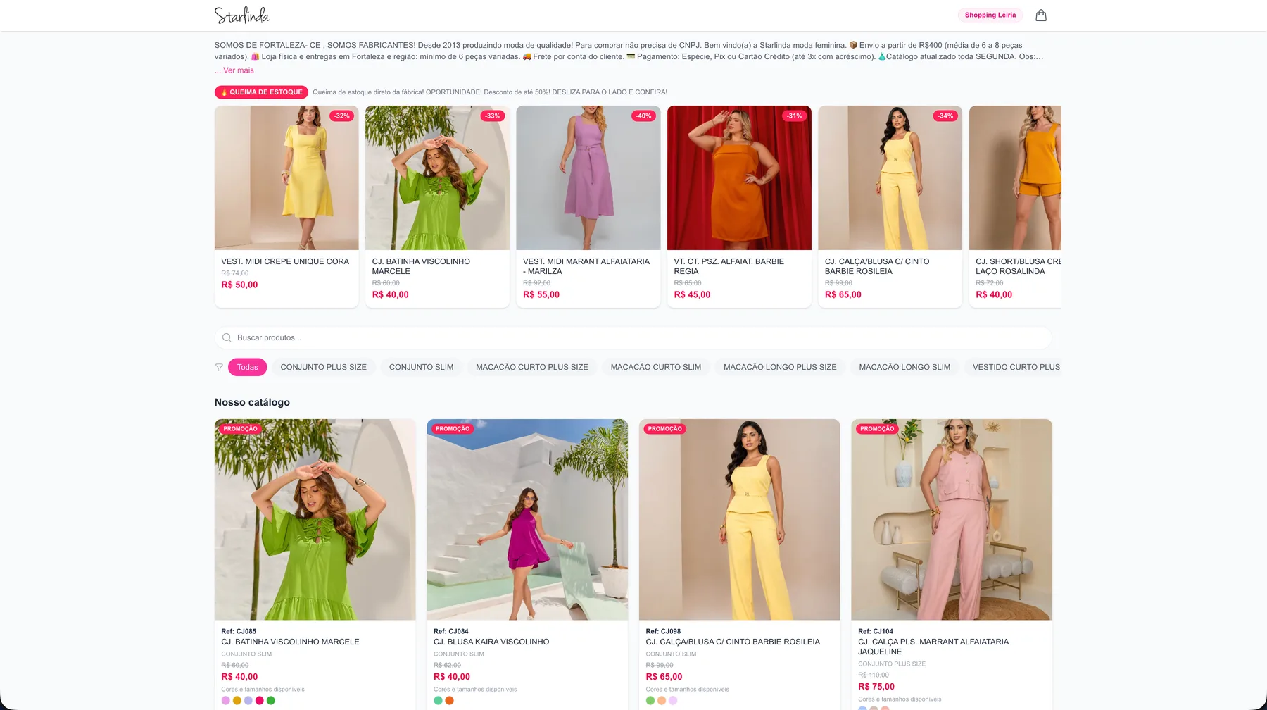 Tela do catálogo online do Vestics com os pedidos recebidos pela vitrine